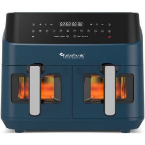 Air Fryer Frytkownica beztłuszczowa TURBOTRONIC TT-DAF6W Niebieski 9l z podwójnym koszem