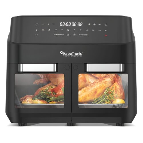 Air Fryer Frytkownica beztłuszczowa TURBOTRONIC TT-DAF7W Czarny z podwójnym koszem